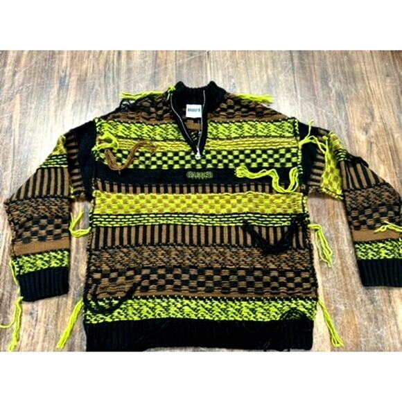 "Ragged Jeans" Mens Sweater, 1/2 Zip, Hip Hop , Grundge, Beetlejuice - Picture 6 of 8